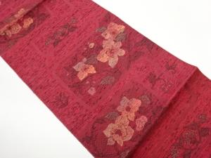 本場筑前博多変わり横段に花葉模様織出し名古屋帯